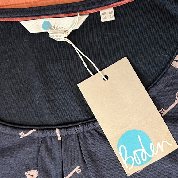 NWT Boden Mabel Dress Trinket Heart Lock and Key Chatsworth Navy Womens Size 6p - Picture 5 of 13